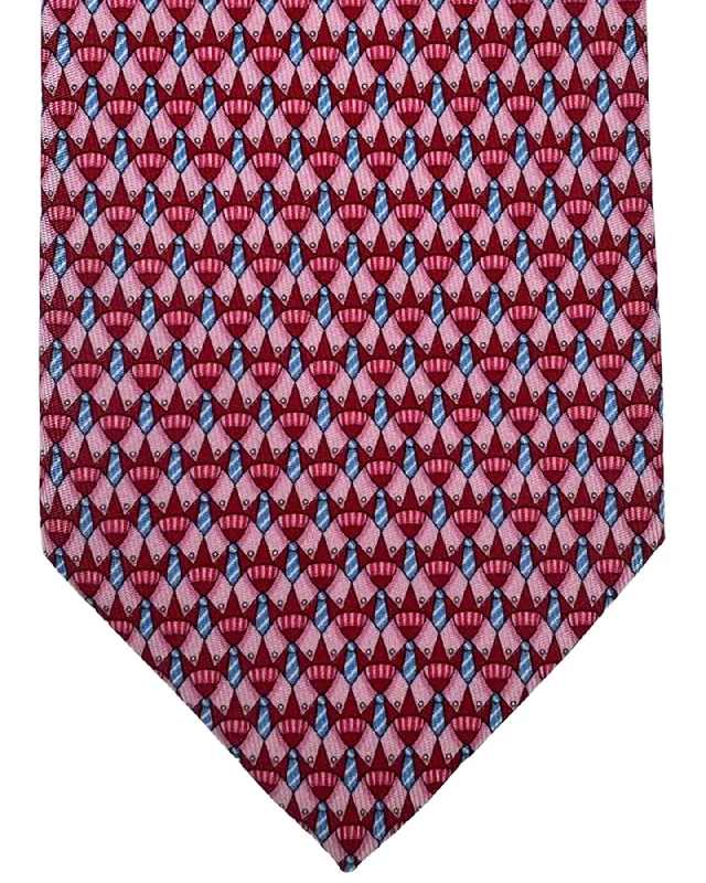 Salvatore Ferragamo Tie Red Pink Blue Dress Shirt & Necktie Design