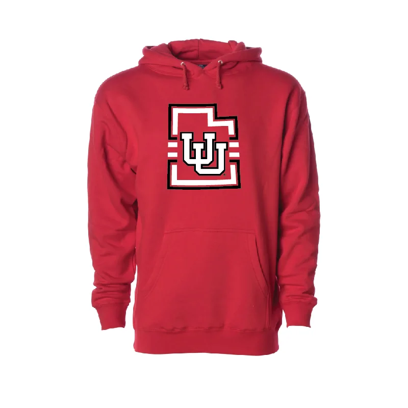 Interlocking UU - State W/Utah Stripe  Embroidered Hoodie