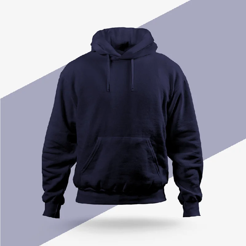 Navy Blue Hoodie - Fully Solid