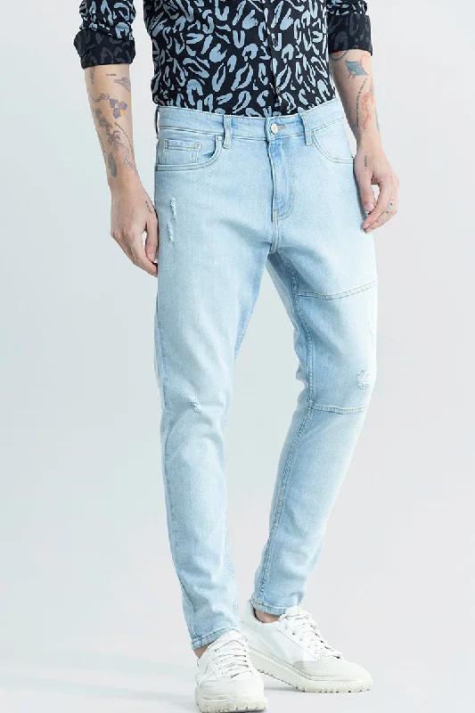 Elite Edge Blue Distressed Skinny Fit Jeans