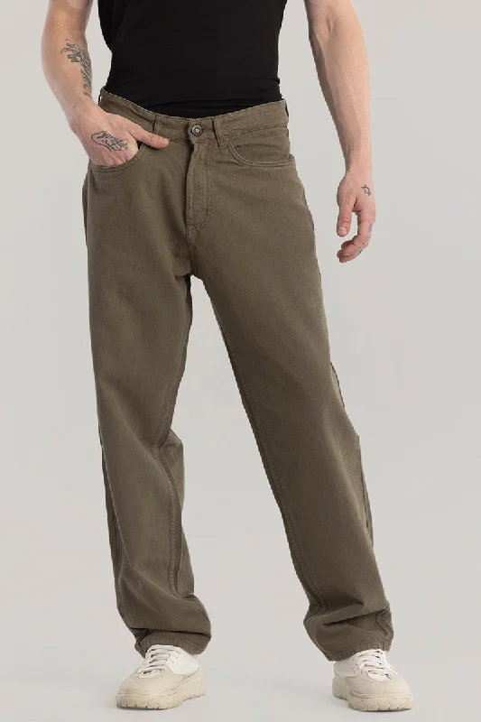 Evader Brown Baggy Fit Jeans