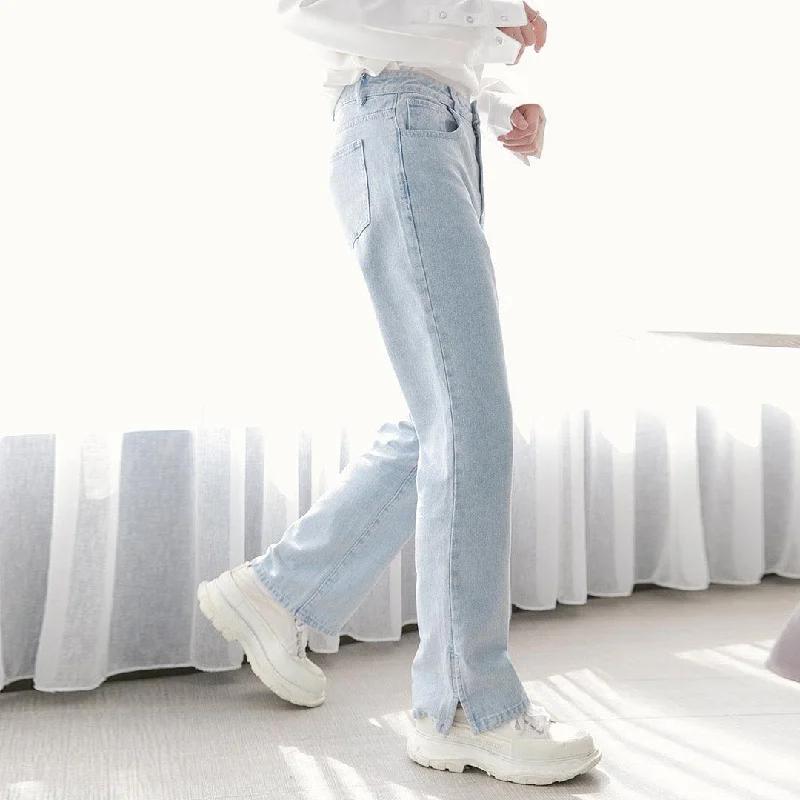 Side Slit Slim Fit Jeans