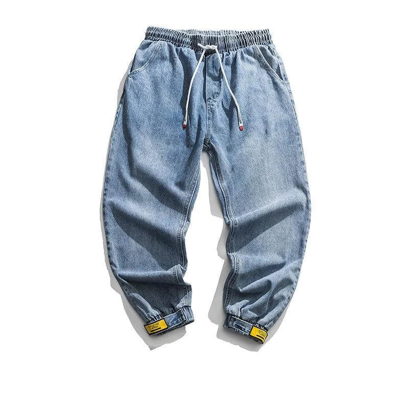 Washed Blue Fit Beamed Jeans