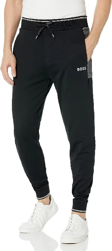 Hugo Boss Men's Embroidered Logo Cotton Blend Joggers, Black Grease