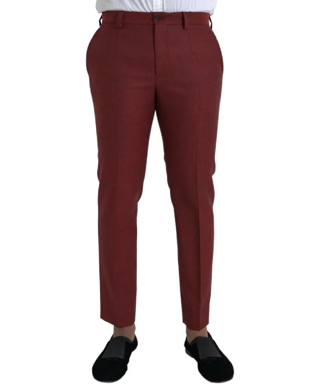 Dolce & Gabbana  Classic Fit Dress Pants in Red