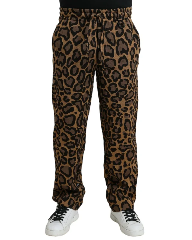 Dolce & Gabbana  Mens Leopard Print Jogger Pants