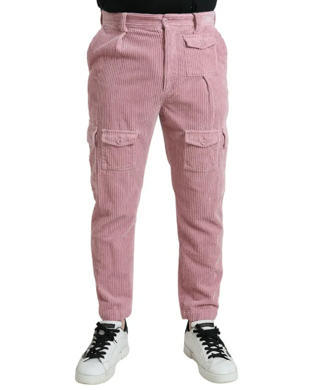 Dolce & Gabbana  Men's Corduroy Cargo Pants - Pink