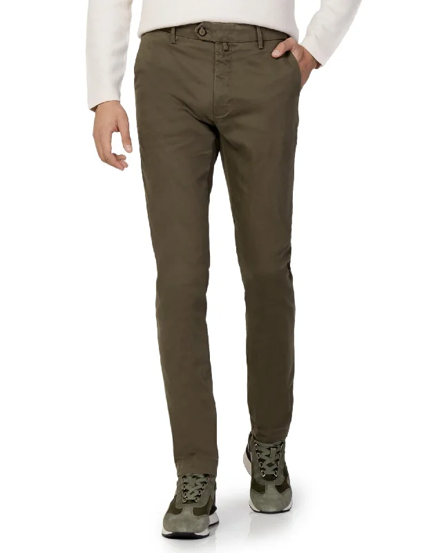 Borghese  Men's Slim Fit Chino Pants - Olive