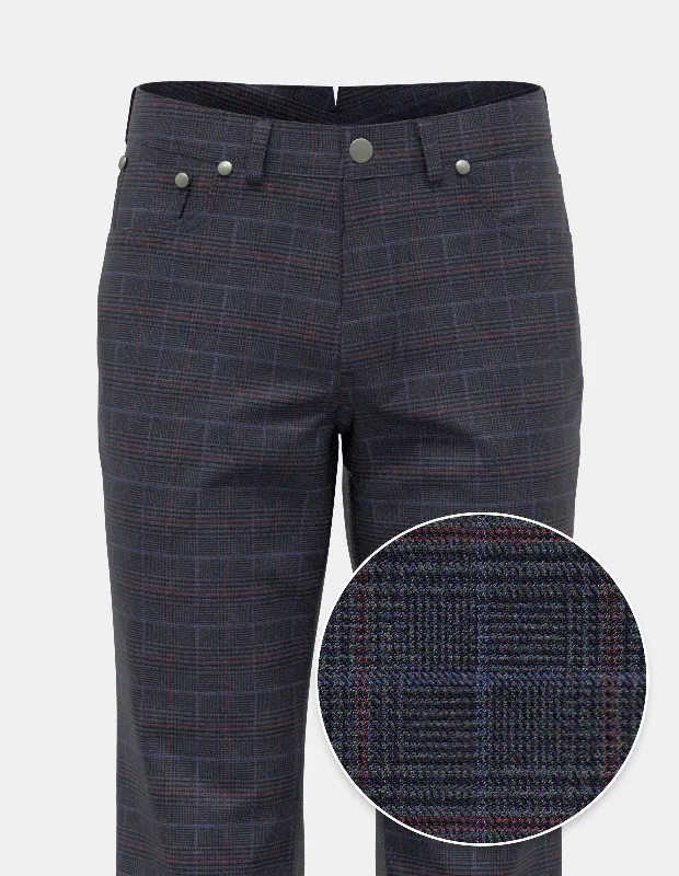 Charcoal Multi Glen Plaid | Five Pocket