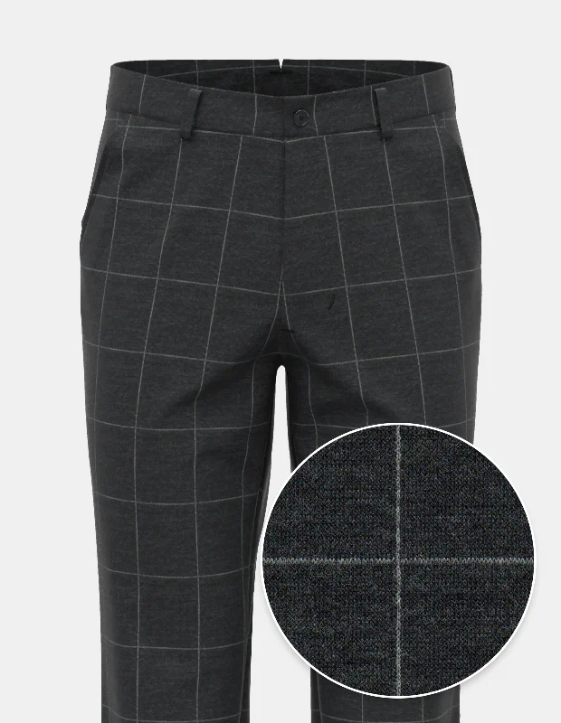 Charcoal Oversized Windowpane Check | Chino