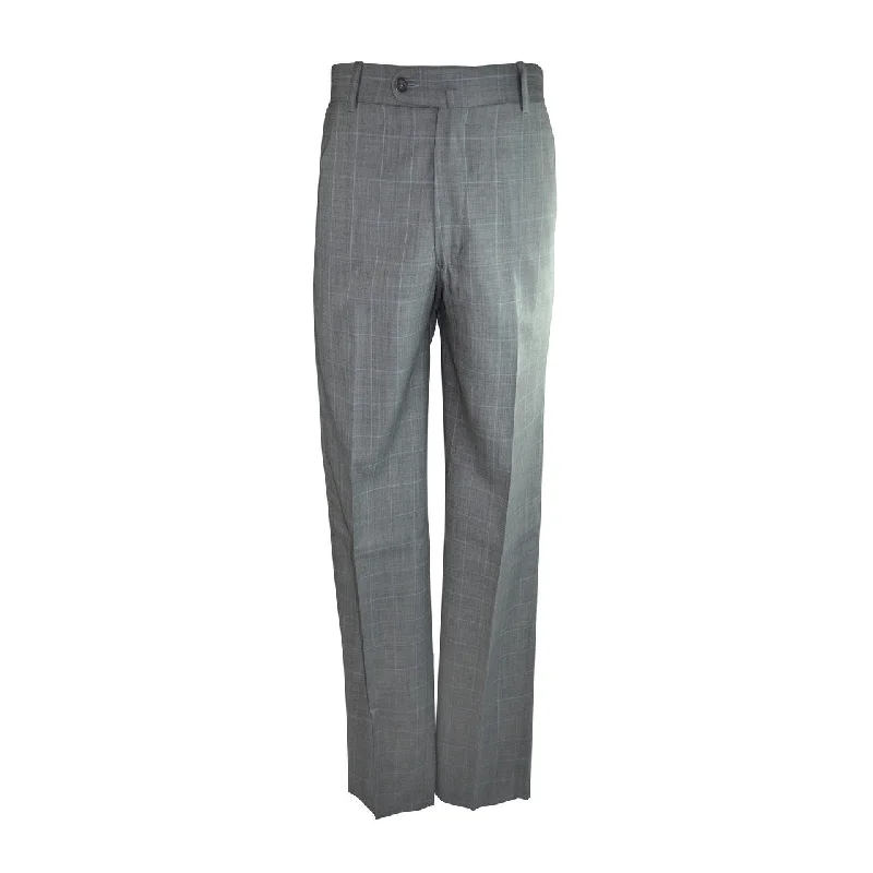 Laguna Flat Front Trouser - Grey Windowpane