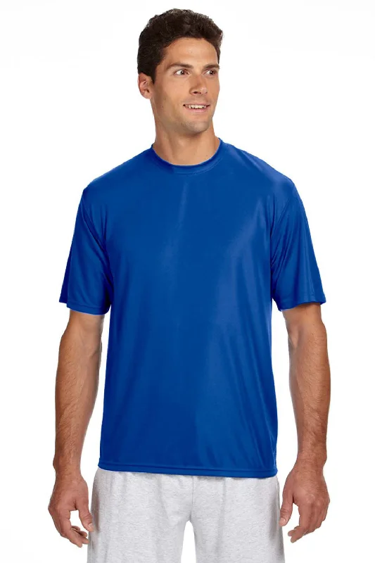 A4 Mens Performance Moisture Wicking Short Sleeve Crewneck T-Shirt - Royal Blue