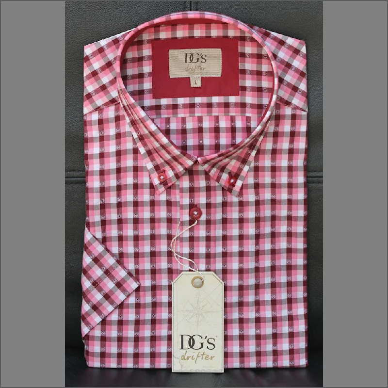 Drifter Ivano Red/White Check Short Sleeve Shirt+