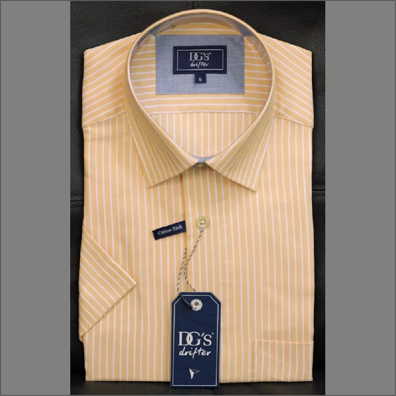 Dg's Lemon with White Stripe Short Sleeve Shirt+