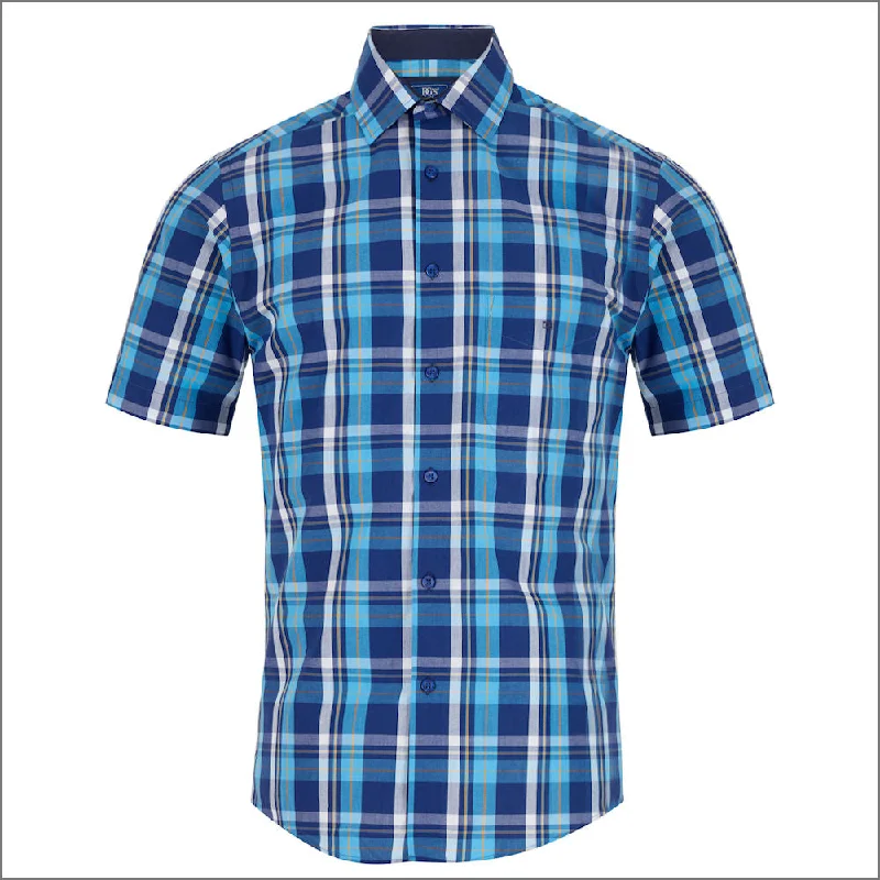 Dg's Blue  Check Short sleeve Shirt*