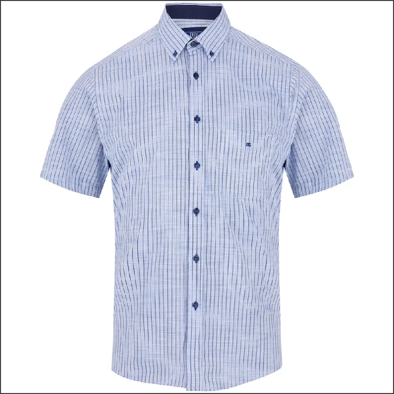 Dg's Blue Woven Stripe SS Shirt-