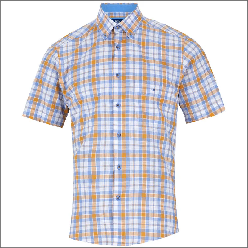 Dg's Tan Check Short sleeve Shirt^