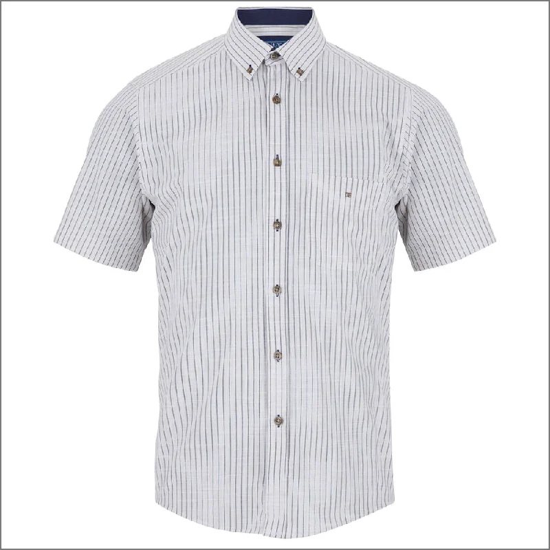 Dg's Beige Woven Stripe SS Shirt*