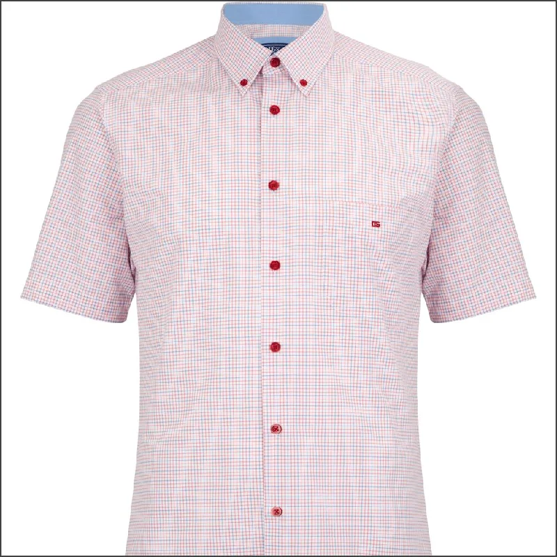 Dg's Red Fine Check Short Sleeve-