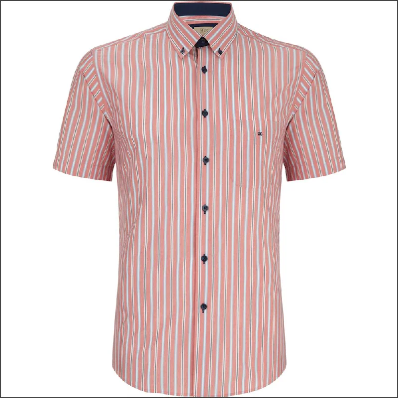 Drifter Ivano Red Multi Stripe SS Shirt+