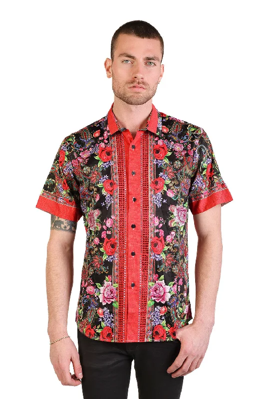 PAISLEY GARDEN Rhinestone Short Sleeve Shirt