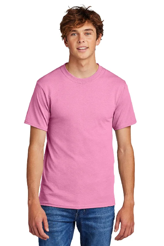 Port & Company Mens Core Short Sleeve Crewneck T-Shirt - Candy Pink