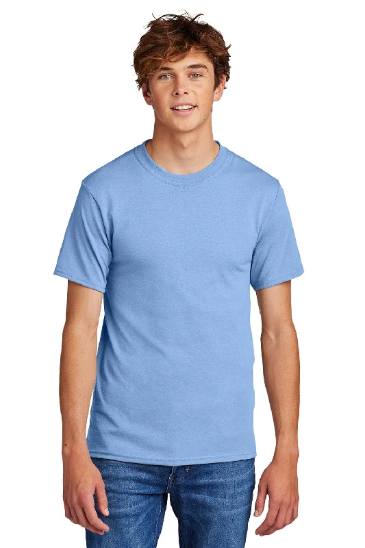 Port & Company Mens Core Short Sleeve Crewneck T-Shirt - Light Blue