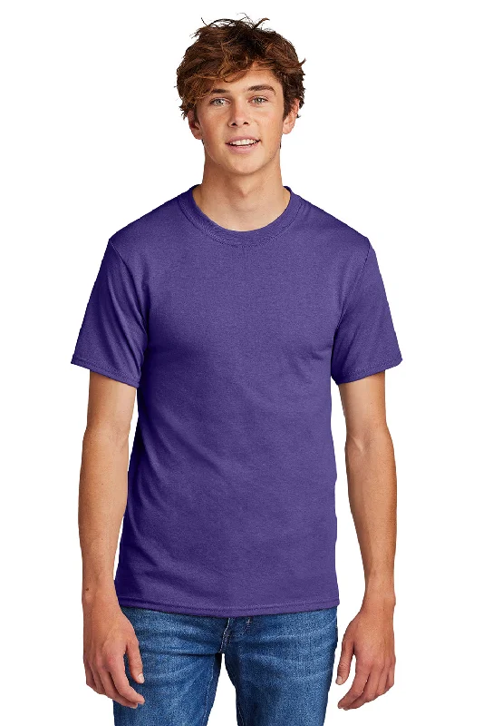 Port & Company Mens Core Short Sleeve Crewneck T-Shirt - Purple