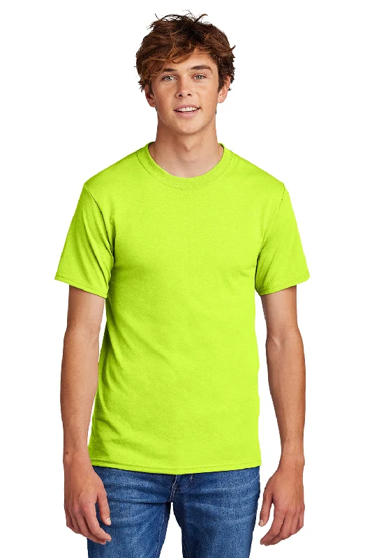 Port & Company Mens Core Short Sleeve Crewneck T-Shirt - Safety Green