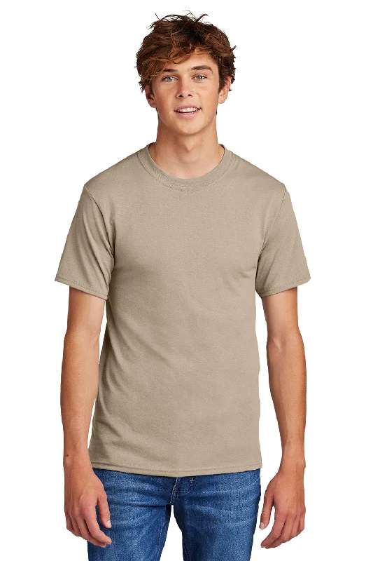 Port & Company Mens Core Short Sleeve Crewneck T-Shirt - Desert Sand