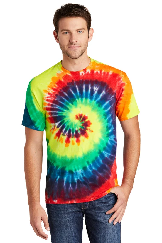 Port & Company Mens Tie-Dye Short Sleeve Crewneck T-Shirt - Rainbow