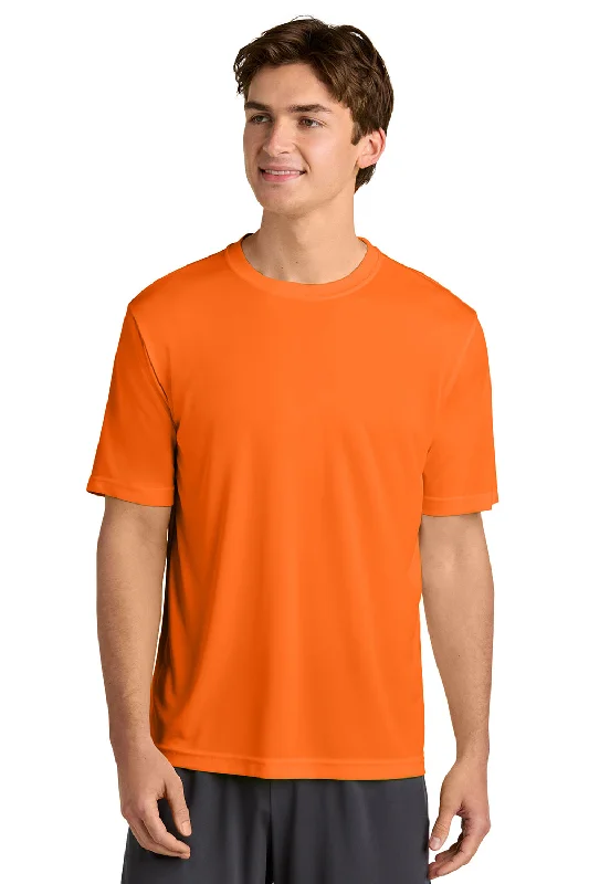 Sport-Tek Mens Competitor Moisture Wicking Short Sleeve Crewneck T-Shirt - Neon Orange