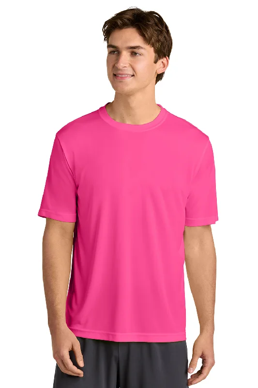 Sport-Tek Mens Competitor Moisture Wicking Short Sleeve Crewneck T-Shirt - Neon Pink