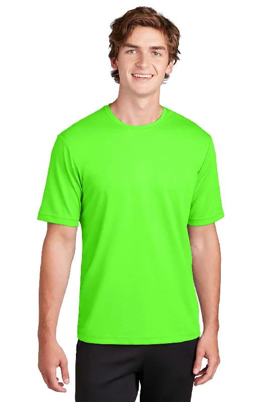 Sport-Tek Mens RacerMesh Moisture Wicking Short Sleeve Crewneck T-Shirt - Neon Green