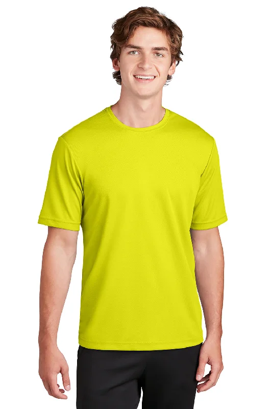 Sport-Tek Mens RacerMesh Moisture Wicking Short Sleeve Crewneck T-Shirt - Neon Yellow