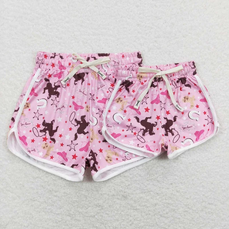 Adult SS0130 Pink Western Cow Boys Shorts Pants