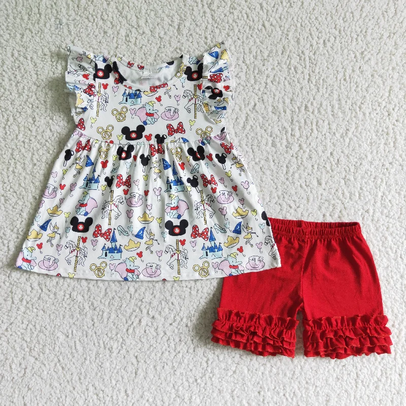 Clearance A15-22 Mickey red shorts suit no moq