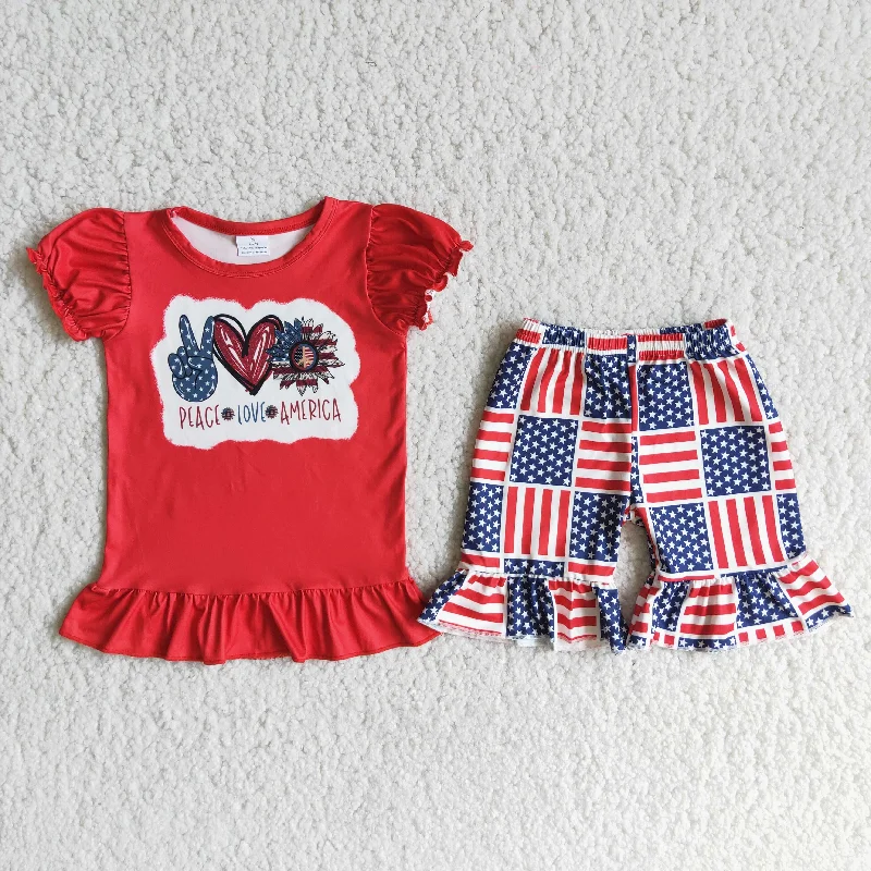 Clearance D12-15 Gesture Heart American Star striped shorts