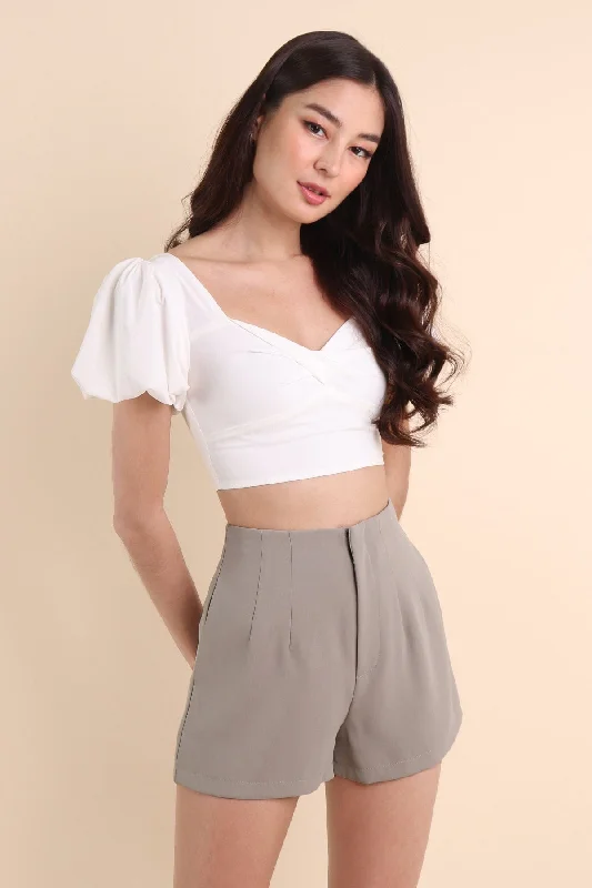 RESTOCKED** FREDA SEAMLESS BASIC SHORTS IN SAGE GREY