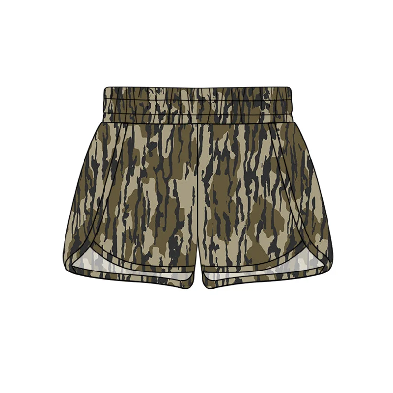 Preorder SS0362 NO MOQ Adult female Army green camouflage shorts